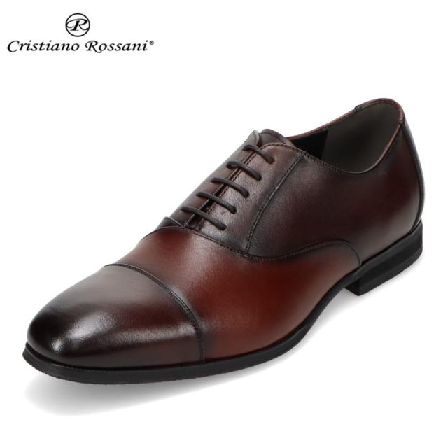 クリスチアーノ・ロザーニ Cristiano Rossani CRA4000 メンズ靴 靴 シューズ 3E ビジネスシューズ 革靴 通勤 オフィス ストレートチップ シンプル クラシック ブラウン×ダークブラウン