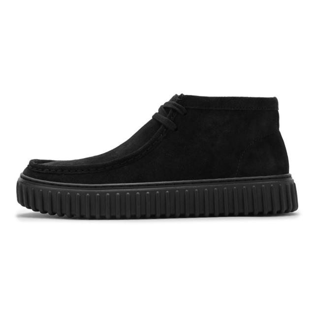 クラークス Clarks 26173664 メンズ靴 靴 シューズ 3E相当 カジュアル シューズ モカシン 厚底 軽量 Torhill Hi トーヒルハイ スエード クッション性 耐久性 クラシック トレンド 人気 ブランド ブラック_1