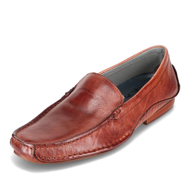 ビジネスシューズ メンズ スリッポン 革靴 本革 レザー オフィス 通勤 ステッチ ブラウン ラウディ RAUDi R-44105 メンズ靴 靴 シューズ E相当 の通販は
