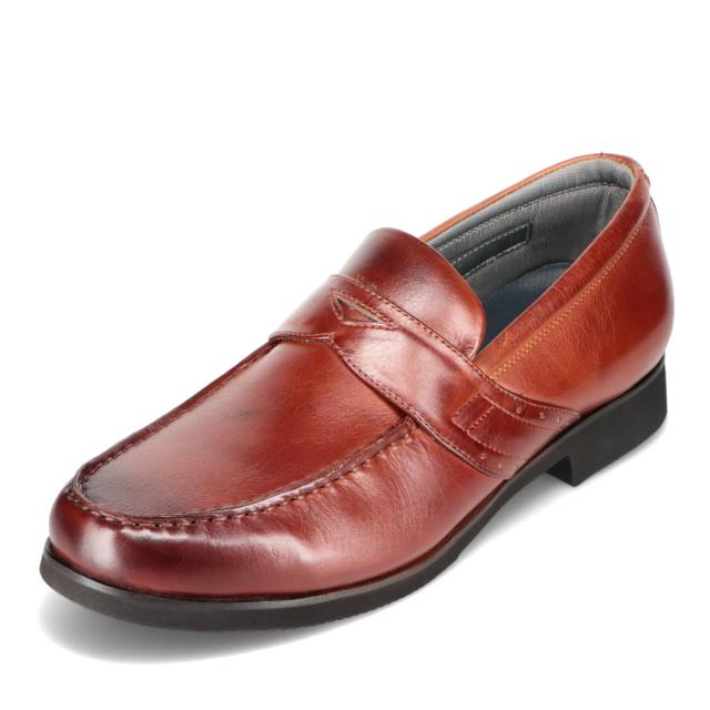 ビジネスシューズ メンズ ローファー 革靴 本革 レザー クッション性 軽量 軽い ブラウン ラウディ RAUDi R-44108 メンズ靴 靴 シューズ E相当 の通販は