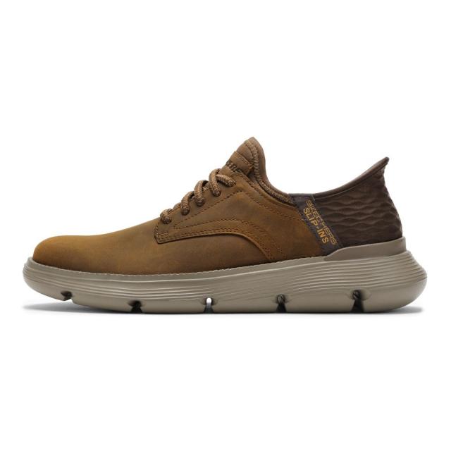 スケッチャーズ SKECHERS 205046 メンズ靴 靴 シューズ 2E スニーカー カジュアル シューズ GARZA - GERVIN ガルザ - ガービン 通気性 クッション性 ローカットスニーカー ストレッチ レザー ブラウン