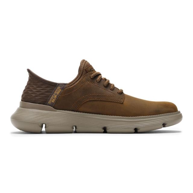 スケッチャーズ SKECHERS 205046 メンズ靴 靴 シューズ 2E スニーカー カジュアル シューズ GARZA - GERVIN ガルザ - ガービン 通気性 クッション性 ローカットスニーカー ストレッチ レザー ブラウン