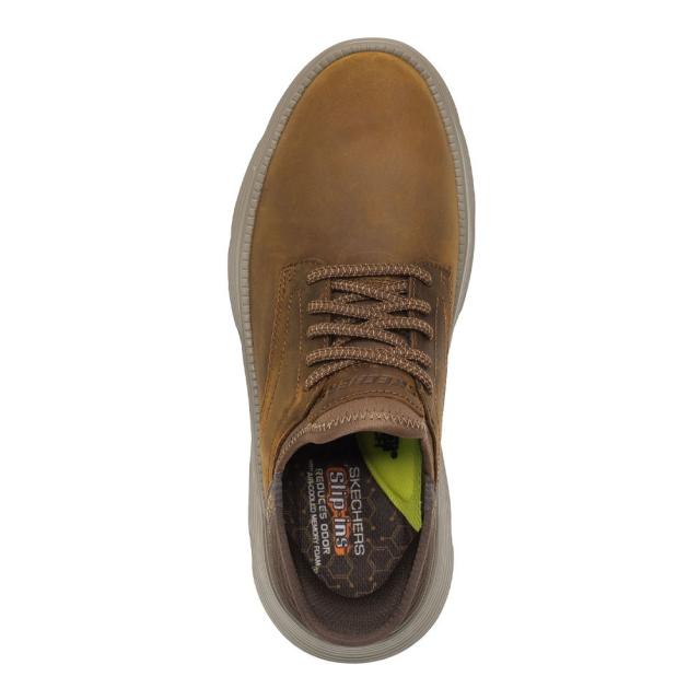 スケッチャーズ SKECHERS 205046 メンズ靴 靴 シューズ 2E スニーカー カジュアル シューズ GARZA - GERVIN ガルザ - ガービン 通気性 クッション性 ローカットスニーカー ストレッチ レザー ブラウン