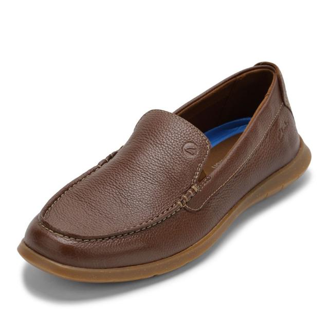 クラークス Clarks 26176954 メンズ靴 靴 シューズ 3E相当 ローファー カジュアル シューズ スリッポン 軽量 Flexway Step フレックスウェイステップ ビジネス オフィス 通勤 レザー シンプル 人気 ブランド ライトブラウン