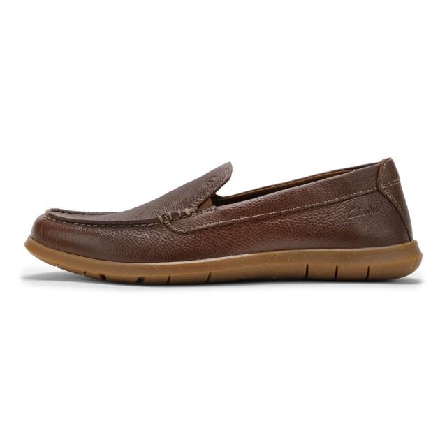 クラークス Clarks 26176954 メンズ靴 靴 シューズ 3E相当 ローファー カジュアル シューズ スリッポン 軽量 Flexway Step フレックスウェイステップ ビジネス オフィス 通勤 レザー シンプル 人気 ブランド ライトブラウン_1