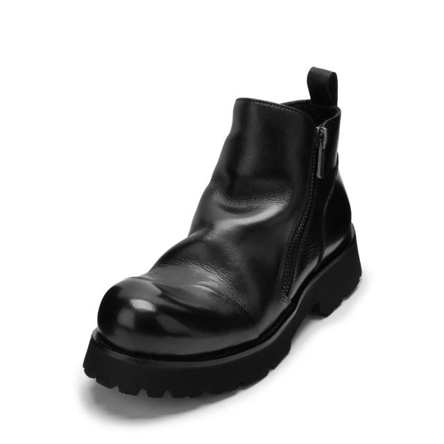 ラウディ RAUDi R-53202 メンズ靴 靴 シューズ E ブーツ サイド ゴア ゴム ショート 厚底 ファスナー ジッパー チャック ボリュームソール モード ブラック ラウディ RAUDi R-53202 メンズ靴 靴 シューズ E ブーツ サイド ゴア