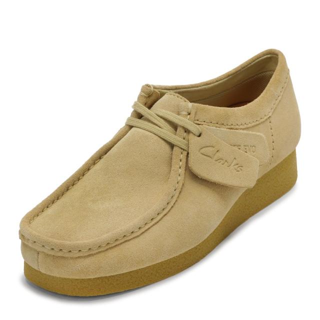 クラークス Clarks 26177834L レディース靴 靴 シューズ 3E相当 カジュアル シューズ モカシン 防水 雨 WallabeeEVO WP ワラビーエヴォ ウォータープルーフ クッション性 耐久性 スエード グリップ力 ラバー 人気 ブランド ライトベージュ