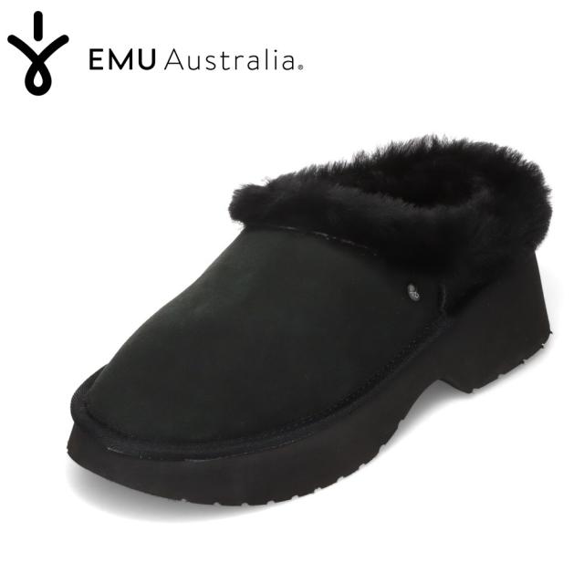 エミュー EMU WP13291 レディース靴 靴 シューズ スリッポン サボ クロッグ 防寒 厚底 VIRGINIA CLOG 吸湿 放湿 ふわふわ あったか 冬 秋 ブラック