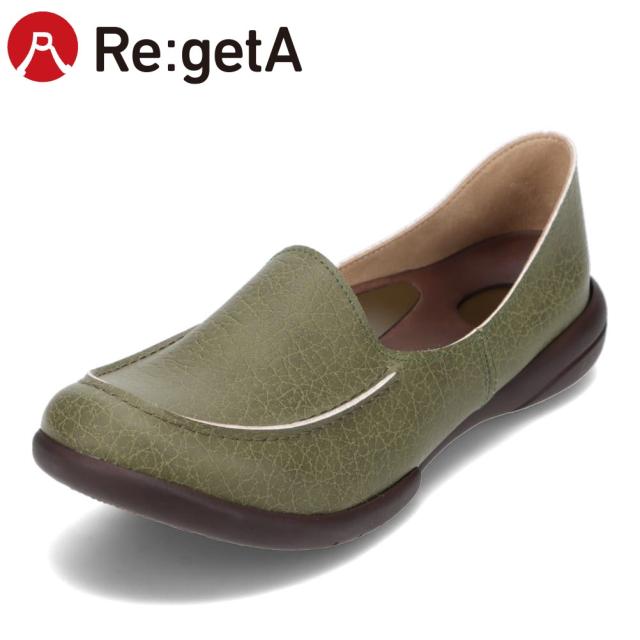 カジュアルシューズ レディース フラットシューズ 軽量 軽い 日本製 ドライビングシューズ ドライビングローファー スリッポン 歩きやすい 疲れにくい リゲッタ ReGetta R-302 カーキ 靴 シューズの通販は 6,703円