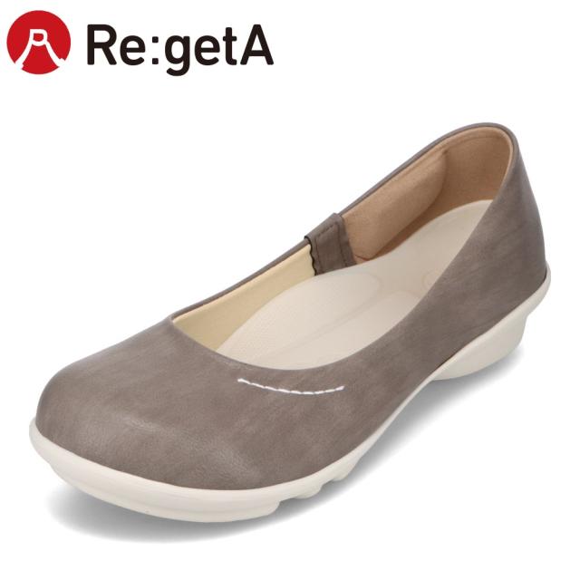 スリッポン レディース フラットシューズ バレエシューズレディース靴 靴 シューズ 3E相当 衝撃吸収 クッション 歩きやすい 疲れにくい グレー リゲッタ ReGetta TB-101 2ball-ツヴォル の通販は