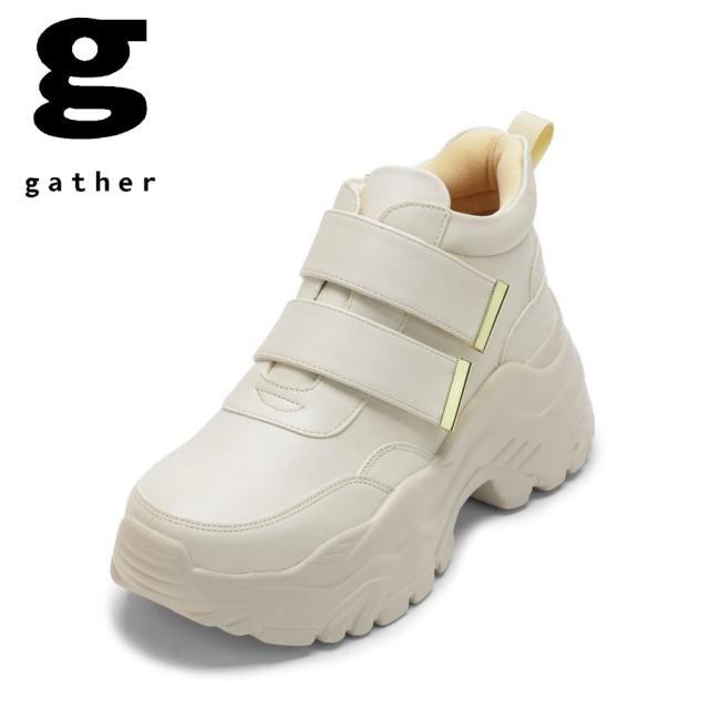 レディース スニーカー ダッドスニーカー G-112 レディース靴 靴 シューズ ソール 厚底 おしゃれ アイボリー ギャザー gatherの通販は