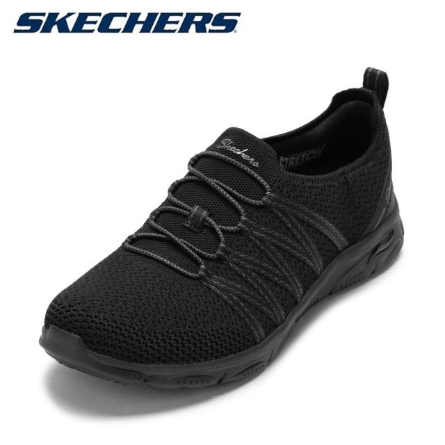 スケッチャーズ SKECHERS 100728 レディース靴 靴 シューズ 2E スニーカー スリッポン ARCH FIT SUNNY-CREAT アーチフィット サニー ローカットスニーカー シンプル ブラック