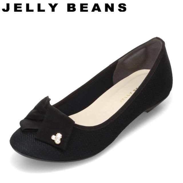 ジェリービーンズ JELLY BEANS JB-91006 レディース靴 靴 シューズ 2E相当 パンプス 撥水 クッション性 疲れにくい 歩きやすい 日本製 リボン ビジュー パーツ 通勤 オフィス ビジネス 抗菌 防臭 ブラック