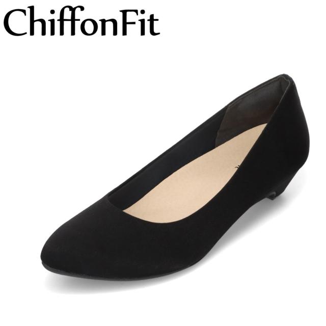 シフォンフィット ChiffonFit CF-1100 レディース靴 靴 シューズ 2E パンプス ローヒール 日本製 ふかふか 歩きやすい 疲れにくい フィット オフィス ビジネス 通勤 シンプル ブラック