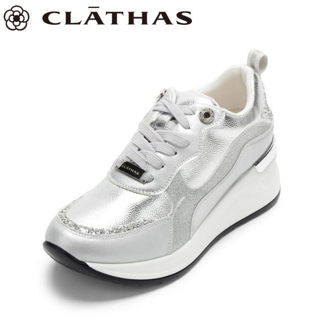 クレイサス CLATHAS CT-2528 レディース靴 靴 シューズ 2E スニーカー 厚底 ボリュームソール エレガント スタイリッシュ ローカットスニーカー 人気 ブランド シルバー