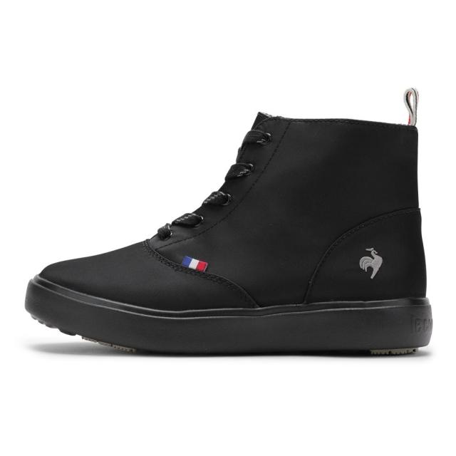 ルコックスポルティフ le coq sportif LU5SRS04LZ レディース靴 靴 シューズ 3E スニーカー レイン シューズ ブーツ 防水 軽量 ショート ミッドカット 雨 晴雨兼用 LCS テルナ III MID R ファスナー ジッパー チャック 屈曲性 厚底 ブラック×ブラック_1