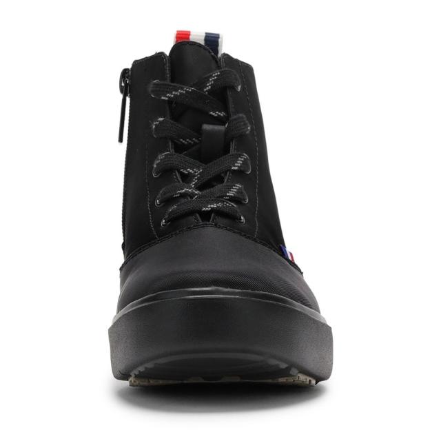 ルコックスポルティフ le coq sportif LU5SRS04LZ レディース靴 靴 シューズ 3E スニーカー レイン シューズ ブーツ 防水 軽量 ショート ミッドカット 雨 晴雨兼用 LCS テルナ III MID R ファスナー ジッパー チャック 屈曲性 厚底 ブラック×ブラック_2