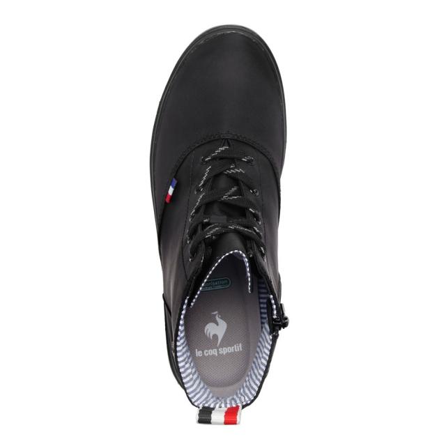 ルコックスポルティフ le coq sportif LU5SRS04LZ レディース靴 靴 シューズ 3E スニーカー レイン シューズ ブーツ 防水 軽量 ショート ミッドカット 雨 晴雨兼用 LCS テルナ III MID R ファスナー ジッパー チャック 屈曲性 厚底 ブラック×ブラック_5