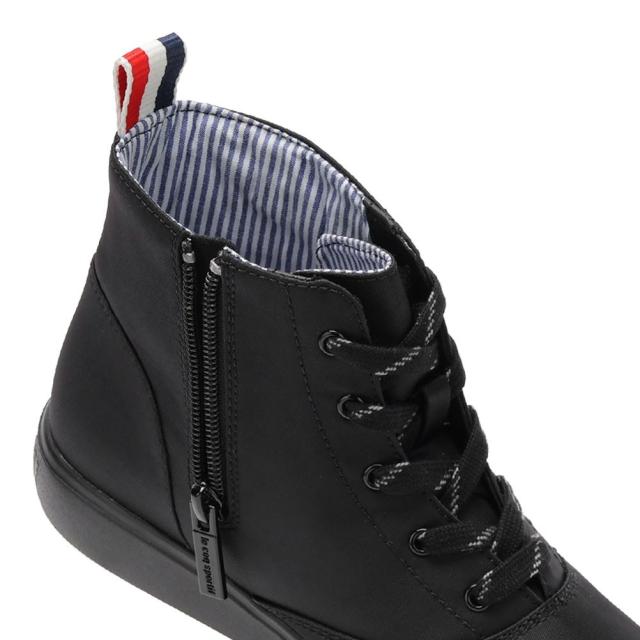 ルコックスポルティフ le coq sportif LU5SRS04LZ レディース靴 靴 シューズ 3E スニーカー レイン シューズ ブーツ 防水 軽量 ショート ミッドカット 雨 晴雨兼用 LCS テルナ III MID R ファスナー ジッパー チャック 屈曲性 厚底 ブラック×ブラック_7