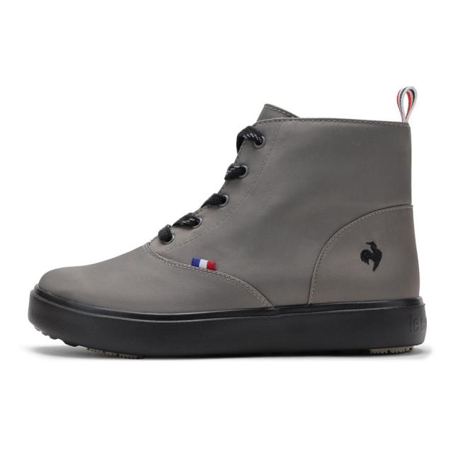 ルコックスポルティフ le coq sportif LU5SRS04LZ レディース靴 靴 シューズ 3E スニーカー レイン シューズ ブーツ 防水 軽量 ショート ミッドカット 雨 晴雨兼用 LCS テルナ III MID R ファスナー ジッパー チャック 屈曲性 厚底 グレー×ブラック_1