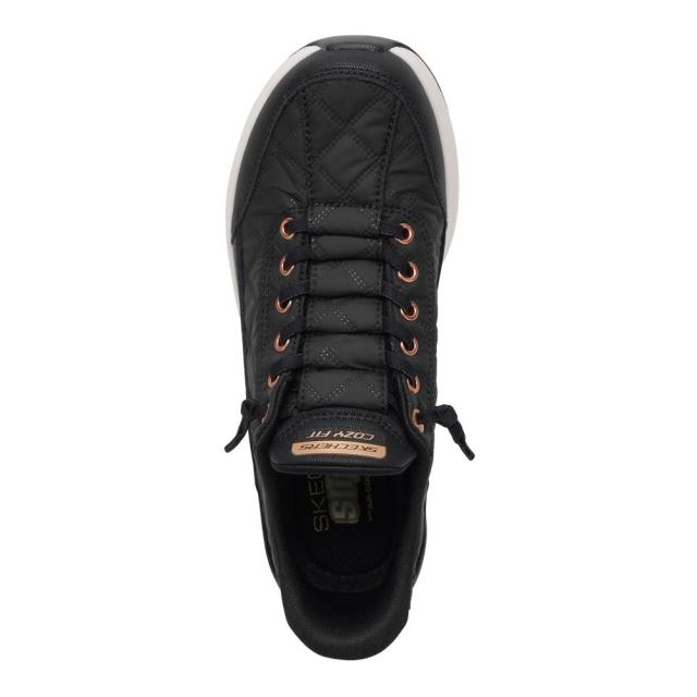 スケッチャーズ SKECHERS 150413 レディース靴 靴 シューズ 2E スニーカー ローカットスニーカー ハンズフリー スリップインズ クッション性 CONTOUR FOAM-GOLD ストレッチ キルティング 人気 ブランド ブラック×ゴールド_5