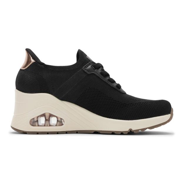 スケッチャーズ SKECHERS 177531 レディース靴 靴 シューズ 2E スニーカー ローカットスニーカー ハンズフリー スリップインズ ウェッジソール UNO WEDGE ストレッチ 厚底 ニット 人気 ブランド ブラック_3