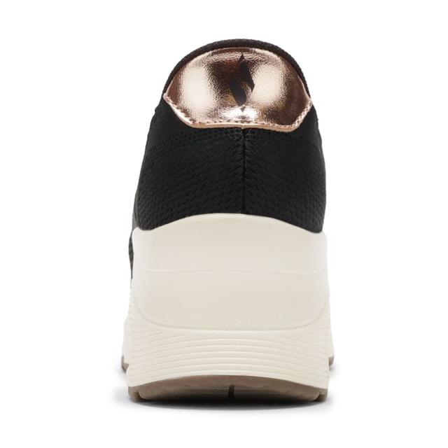 スケッチャーズ SKECHERS 177531 レディース靴 靴 シューズ 2E スニーカー ローカットスニーカー ハンズフリー スリップインズ ウェッジソール UNO WEDGE ストレッチ 厚底 ニット 人気 ブランド ブラック_4