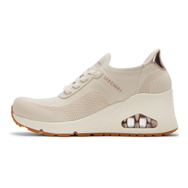 スケッチャーズ SKECHERS 177531 レディース靴 靴 シューズ 2E スニーカー ローカットスニーカー ハンズフリー スリップインズ ウェッジソール UNO WEDGE ストレッチ 厚底 ニット 人気 ブランド オフホワイト_1