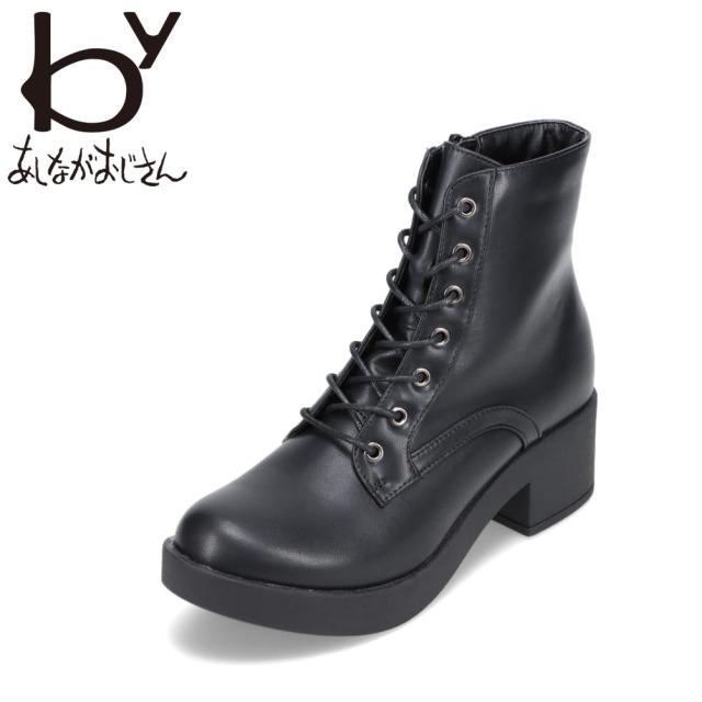 バイアシナガオジサン byあしながおじさん 8980694 レディース靴 靴 シューズ 2E相当 レースアップブーツ 厚底 ショートブーツ ボリュームソール トラッド おしゃれ 人気 ブランド ブラックの通販は