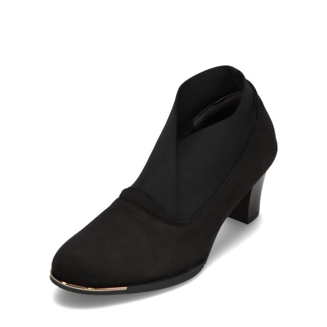 レディース ブーツ ショートブーツ ブーティー ラウンドトゥ  6390 レディース靴 靴 シューズ ハンサム エレガント シンプル ブラック×スエード セピアブラッサム Sepia Blassamの通販は