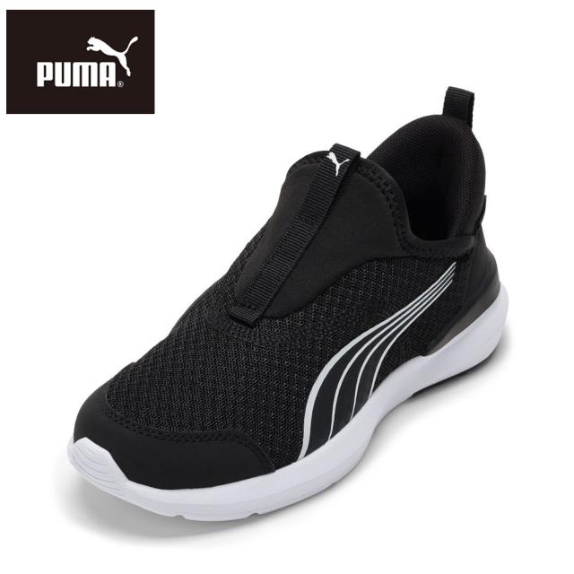 プーマ PUMA 310250.04J スニーカー スリッポン キッズ シューズ キッズ靴 子供靴 靴 シューズ 運動靴 耐久性 丈夫 着脱簡単 ローカットスニーカー シンプル ブラック×ホワイトの通販は