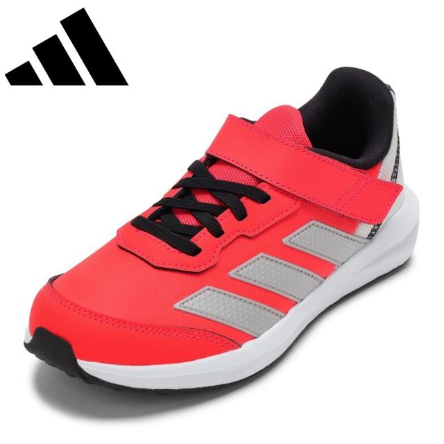 アディダス adidas KJ1931 キッズ靴 靴 シューズ 2E キッズ スニーカー 運動靴 通学 通園 体育 子供靴 透湿性 メッシュ クッション性 FAITO EL K ファイト 伸縮性 面ファスナー EVA グリップ力 ローカットスニーカー 人気 ブランド レッド