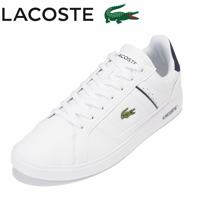 スニーカー メンズ ローカットスニーカー スポーツ レザー コートタイプ 人気 ブランド 2E相当 ラコステ LACOSTE 45SMA0116 ホワイト×ネ