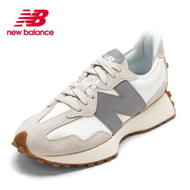 ニューバランス newbalance U327LTDL レディース靴 靴 シューズ D スニーカー U327LT スエードナイロン レトロ ロゴ ローカットスニーカー 人気 ブランド ホワイト×グレー