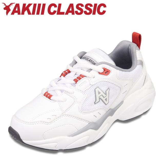 アキクラシック AKIII CLASSIC AKC-0081 3E相当 厚底スニーカー ダッドシューズ AKIII GHOST RUNNER アキクラシック ゴーストランナー トレンド カラフル おしゃれ ローカットスニーカー 韓国 ブランド ホワイト×グレー