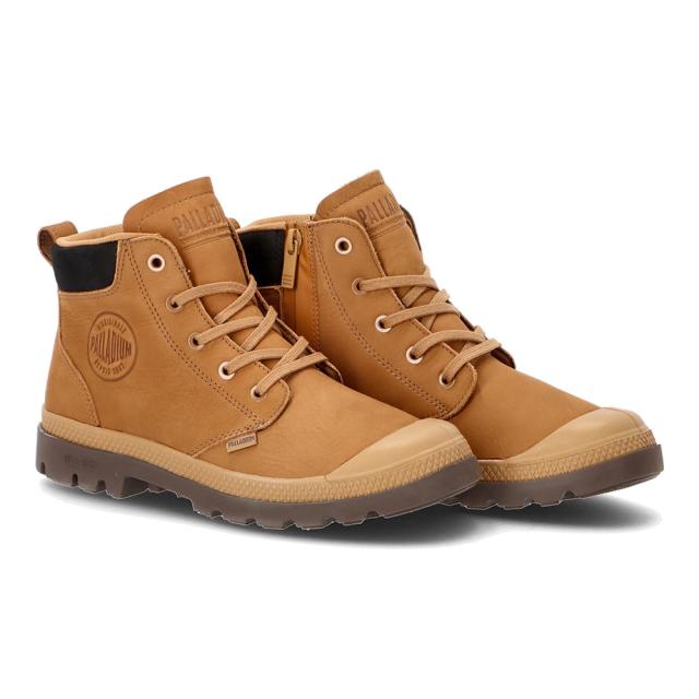 スニーカー メンズ ブーツ 軽量 軽い 防水 雨 晴雨兼用 レザー ジッパー ファスナー 3E相当 パラディウム PALLADIUM 79027 フェザーグレー 靴 シューズ