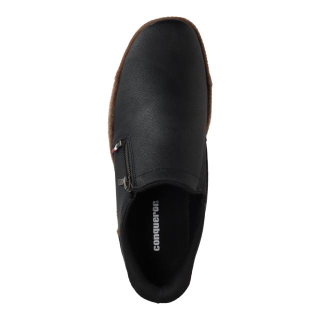 コンカラーシューズ conqueror shoes SWAG 2 WATER-TEX メンズ靴 靴 シューズ 3E相当 カジュアル シューズ スニーカー 防水 ファスナー ジッパー チャック ビジネス 通勤 オフィス ローカットスニーカー クラシック ブラック