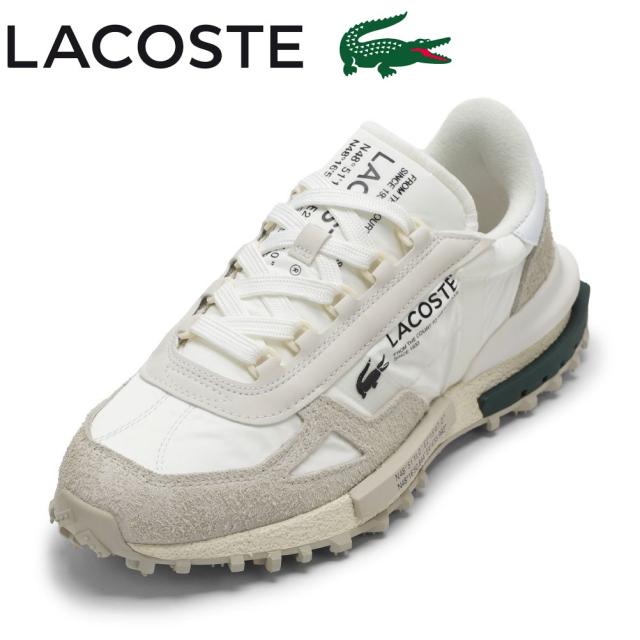 ラコステ LACOSTE 46SMA0008 メンズ靴 靴 シューズ 2E相当 スニーカー アウトドア シューズ スパイク グリップ力 ELITE ACTIVE 223 1 SMA ナイロン スエード ヴィンテージ ローカットスニーカー 人気 ブランド ホワイト×グリーン