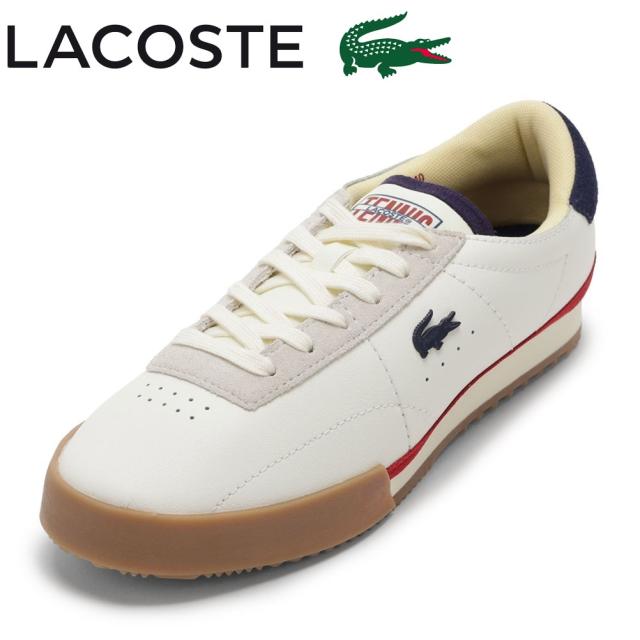 ラコステ LACOSTE 50SMA0161 メンズ靴 靴 シューズ 2E相当 スニーカー コート シューズ グリップ性 AURA 225 7 SMA レザー スエード ステッチ ヴィンテージ ローカットスニーカー 人気 ブランド ホワイト×ネイビー