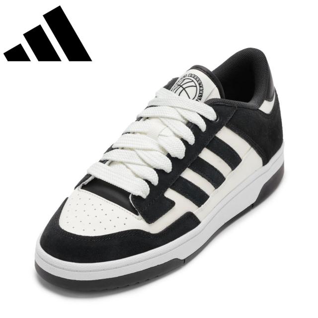 アディダス adidas JP5255 メンズ靴 靴 シューズ 2E スニーカー コート シューズ グリップ力 RAPID COURT LOW 柔らかい スエード ローカットスニーカー 人気 ブランド ブラック×ホワイト