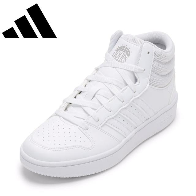 アディダス adidas KI1033 メンズ靴 靴 シューズ 2E スニーカー バスケットボールシューズ バッシュ 通気性 メッシュ HOOPS MID CLASSIC フープスミッドクラシック 耐久性 グリップ力 ハイカットスニーカー ミッドカットスニーカー 人気 ブランド ホワイト×ホワイト