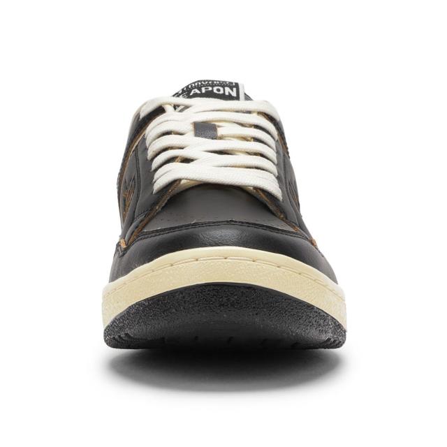 コンバース CONVERSE 33702691M メンズ靴 靴 シューズ 2E スニーカー バスケットボールシューズ バッシュ レザー WEAPON CC AG OX ローカットスニーカー エイジング 加工 ツヤ ローカットスニーカー 人気 ブランド ブラック×ホワイト_2