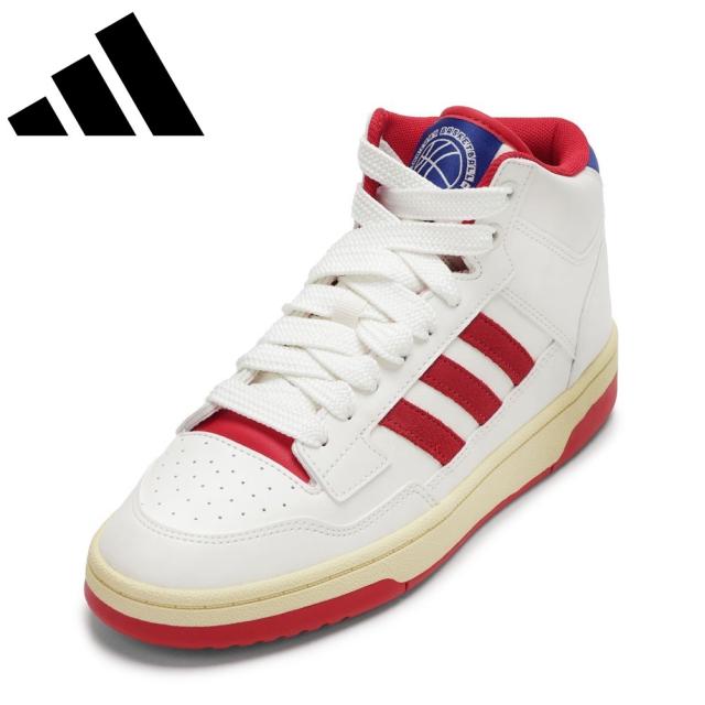 アディダス adidas JS2220 メンズ靴 靴 シューズ 2E スニーカー コート シューズ グリップ RAPID COURT MID ハイカット ミッドカット スニーカー 人気 ブランド ホワイト×レッド 6,776円