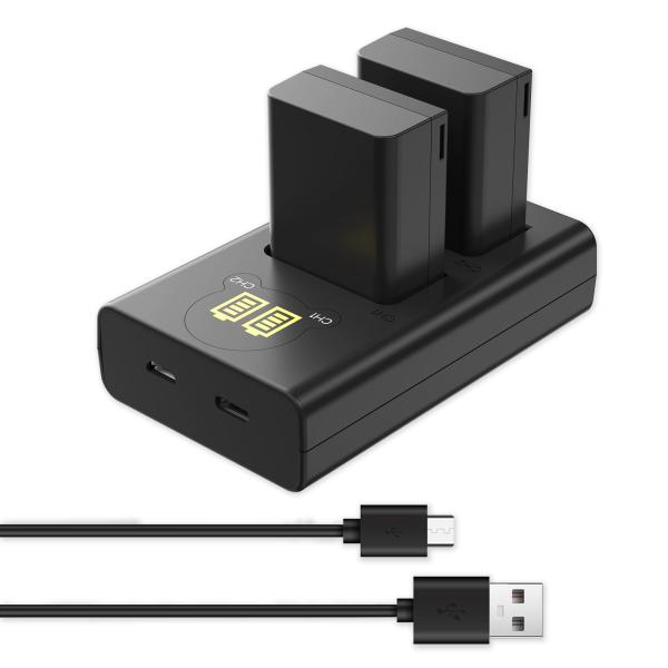 Joiry EN-EL23 - Batteria di ricambio (2 pezzi) e caricatore LCD Dual per Nikon EN-EL23 e Nikon Coolpix B700, P600, P610, P610s, P900, P900s, S810c