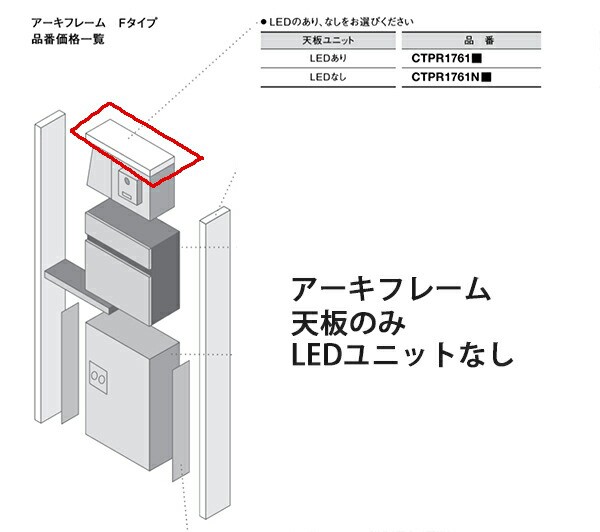 【送料無料】パナソニック 戸建住宅用 エントラスポール アーキフレーム 枠天板のみ LEDユニットなし CTPR1761N