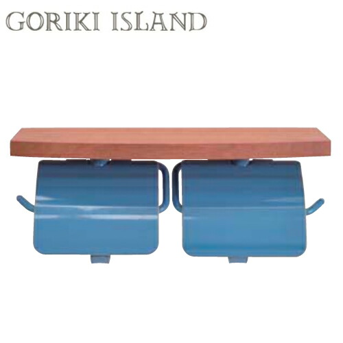 ゴーリキアイランド ウッドシェルフ付 トイレットペーパーホルダー ダブルタイプ PBL 640485の通販は 21,200円