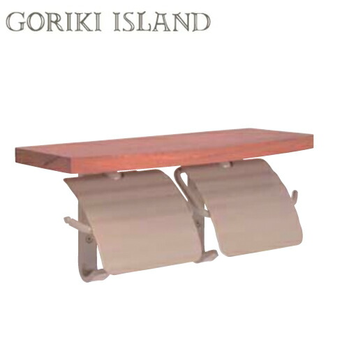 ゴーリキアイランド ウッドシェルフ付 トイレットペーパーホルダー ダブルタイプ EG 640486の通販は 21,200円