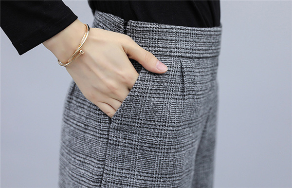 パンツ セットアップ レディース 3点セット Vネック チェック柄 秋冬 40代 チュニック　パンツスーツ フォーマル オフィス 通勤 OL_4