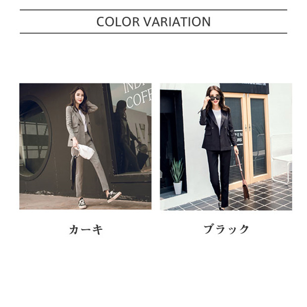 スーツ レディース 2点セット パンツスーツ ビジネススーツ リクルート セットアップ フォーマル ママスーツ オフィス 面接 OL 通勤 仕事_1