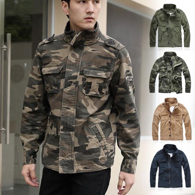 【クーポン利用で最大20％オフ中】ミリタリージャケット デニム コート Gジャン メンズ ジージャン 迷彩 ジャケット 大きいサイズ アウトドア フライトジャケット ブルゾン アメカジ